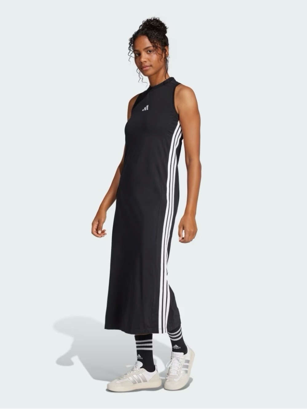 Adidas 3-Stripes Racerback Dress - Pink, Purple - Picture 4 of 14